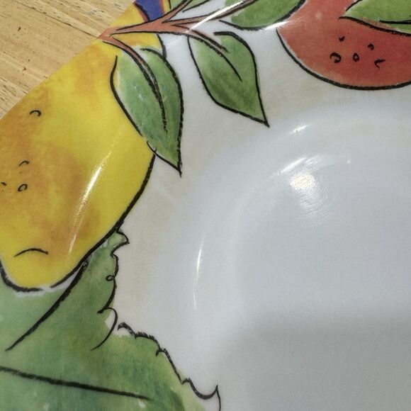 8 Trudeau Melamine Bowls & Plates With Fruit Dee Perry Design Scallop Rimmed EUC - Picture 7 of 12